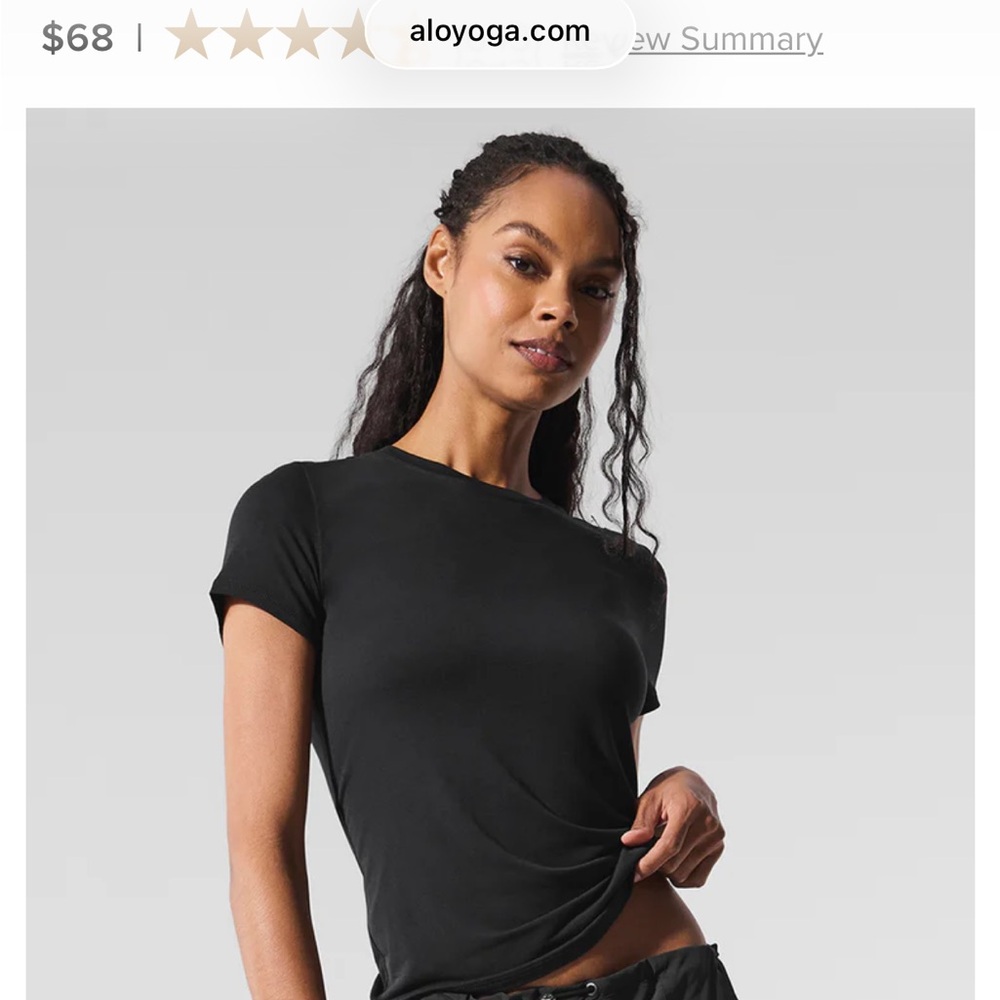 ALO Yoga Classic Black Short Sleeve Tee